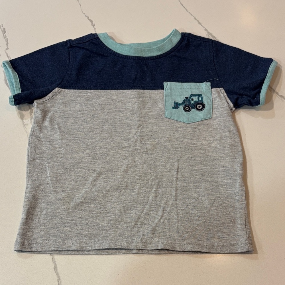 Kids Headquarters Navy and Gray T-Shirt with Teal Accents